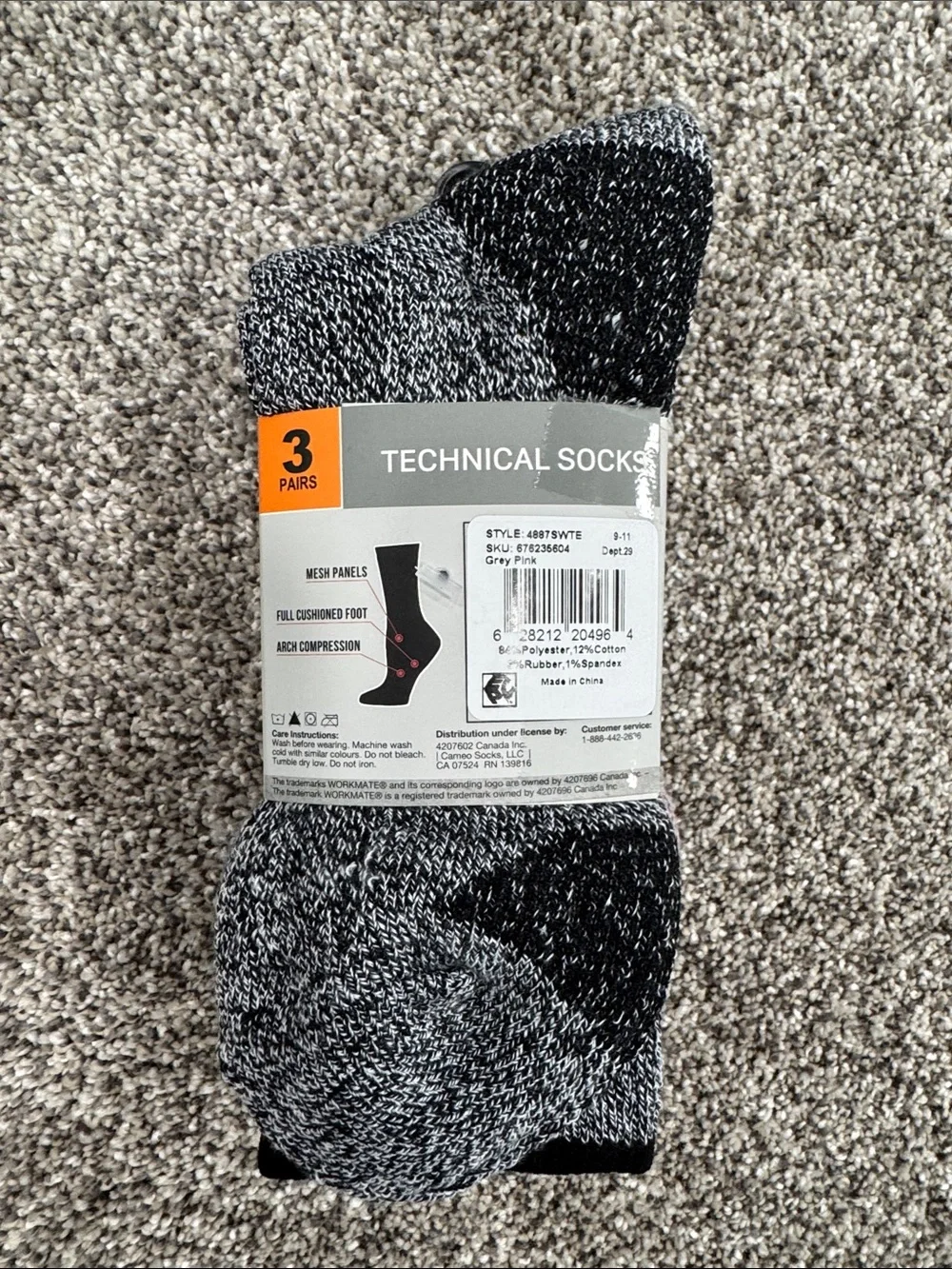 Workmate Technical Socks ~ Women's shoe size 4-10 (3 Pairs)